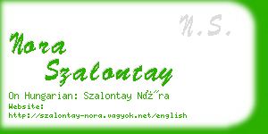 nora szalontay business card